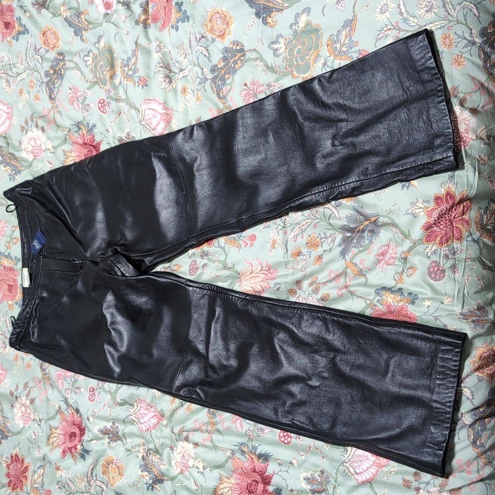 Vintage Brooks Brothers 346 black genuine leather pants, size 10, NWT